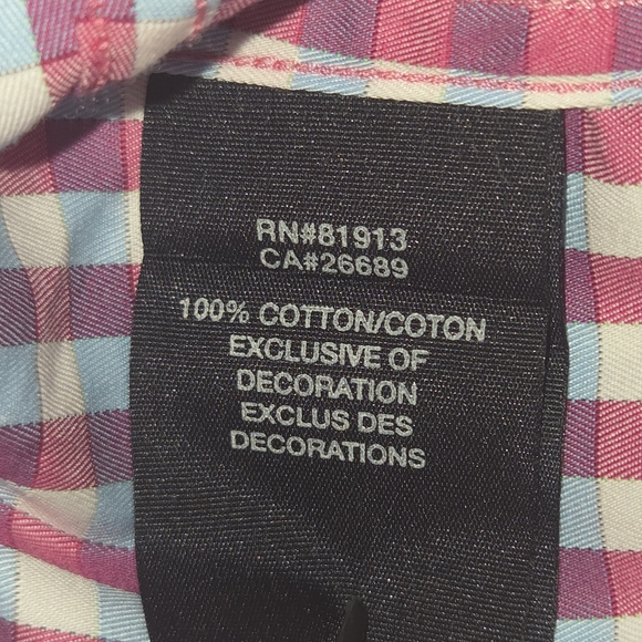 Robert Graham Blue Mauve White Plaid LS Button Shirt Syriped Cuff Mens XL NWOT - Picture 12 of 15